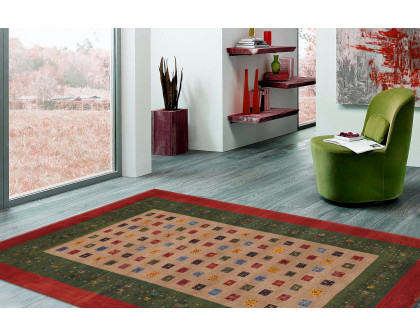 Pasargad Gabbeh Collection Hand-Knotted Lamb's Wool Area Rug 61'' x 86'' (028426)