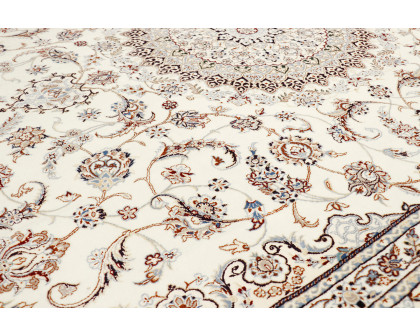 Pasargad™ Nain Collection Hand-Knotted Silk and Wool Area Rug 82'' x 123'' (029642)