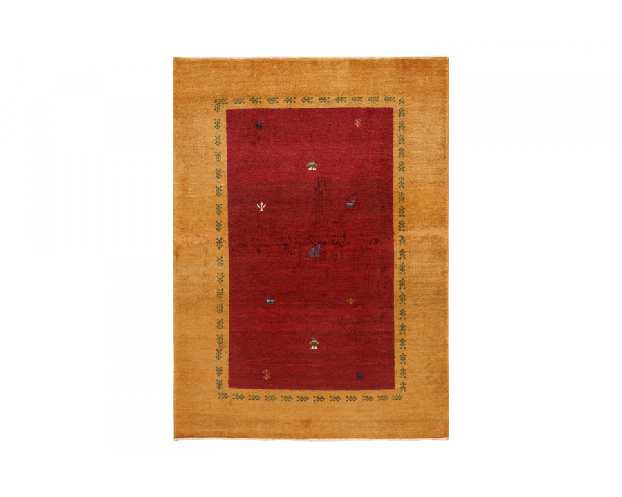 Pasargad Gabbeh Collection Hand-Knotted Lamb's Wool Area Rug 41'' x 57'' (030311)