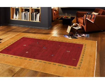 Pasargad Gabbeh Collection Hand-Knotted Lamb's Wool Area Rug 41'' x 57'' (030311)