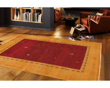 Pasargad Gabbeh Collection Hand-Knotted Lamb's Wool Area Rug 41'' x 57'' (030311)