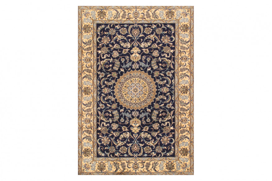 Pasargad™ Nain Collection Hand-Knotted Silk and Wool Area Rug 77'' x 117'' (030815)