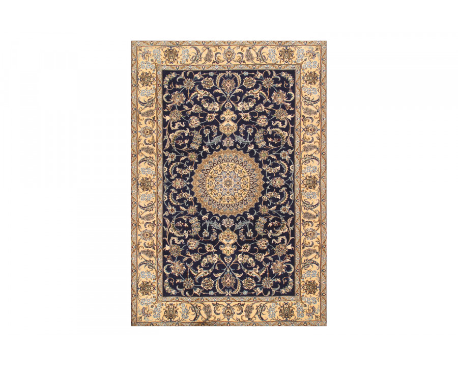 Pasargad - Nain Collection Hand-Knotted Silk and Wool Area Rug 77'' x 117'' (030815)