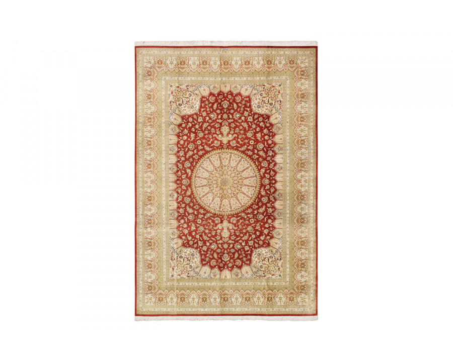 Pasargad - Qum Collection Hand-Knotted Pure Silk Area Rug 94'' x 139'' (032042)