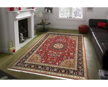 Pasargad - Tabriz Collection Hand-Knotted Silk and Wool Area Rug 61'' x 83'' (037439)