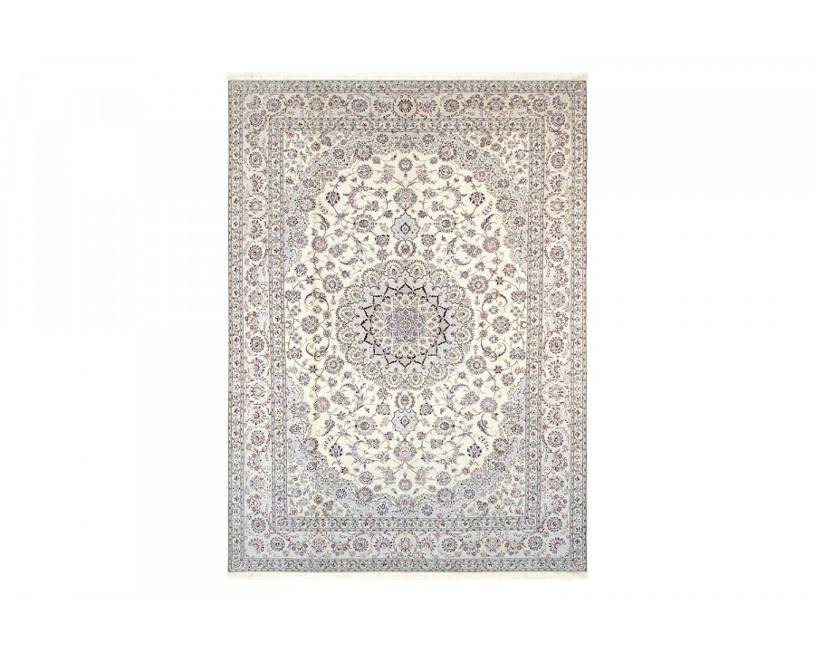 Pasargad - Nain Collection Hand-Knotted Silk and Wool Area Rug 98'' x 137'' (037443)