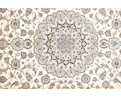 Pasargad - Nain Collection Hand-Knotted Silk and Wool Area Rug 98'' x 137'' (037443)