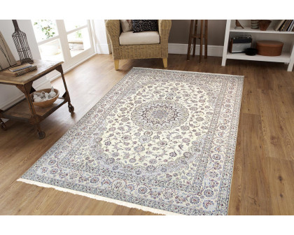 Pasargad - Nain Collection Hand-Knotted Silk and Wool Area Rug 98'' x 137'' (037443)