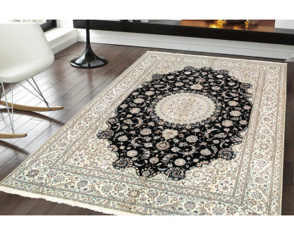 Pasargad - Nain Collection Hand-Knotted Silk and Wool Area Rug 101'' x 138'' (037444)