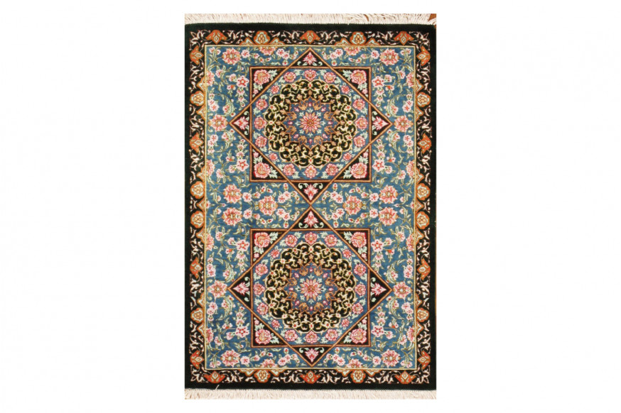 Pasargad™ Qum Collection Hand-Knotted Pure Silk Area Rug 22'' x 32'' (038039)