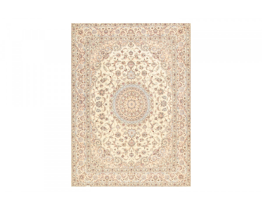 Pasargad - Nain Collection Hand-Knotted Silk and Wool Area Rug 100'' x 139'' (038415)