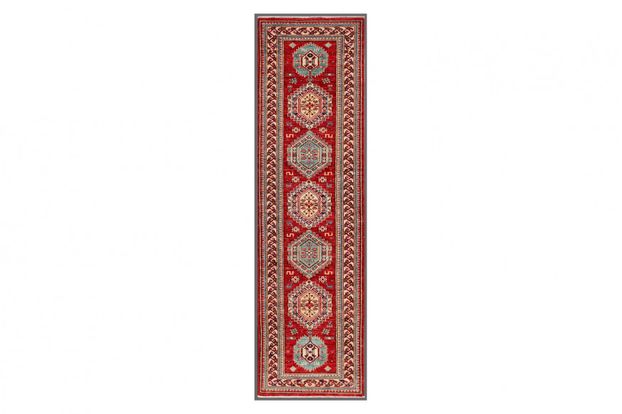 Pasargad™ Kazak Collection Hand-Knotted Lamb's Wool Runner 26'' x 94'' (040062)