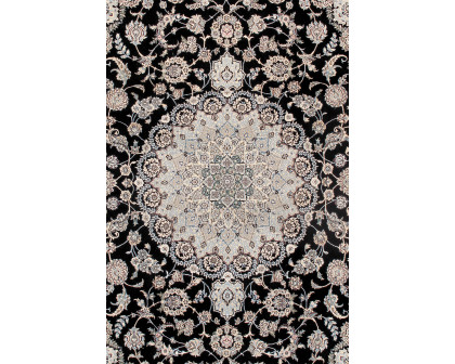 Pasargad - Nain Collection Hand-Knotted Navy/Ivory Wool Area Rug 119'' x 157'' (045629)