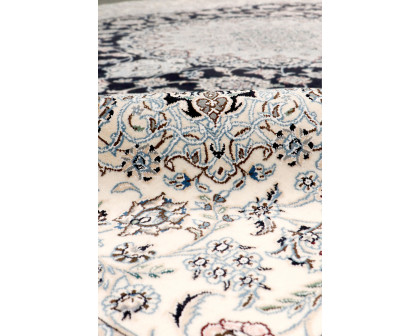 Pasargad - Nain Collection Hand-Knotted Navy/Ivory Wool Area Rug 119'' x 157'' (045629)