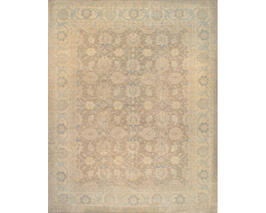 Pasargad - Ferehan Collection Hand-Knotted Wool Area Rug in L. Brown/Beige, 181" x 226" (045688)