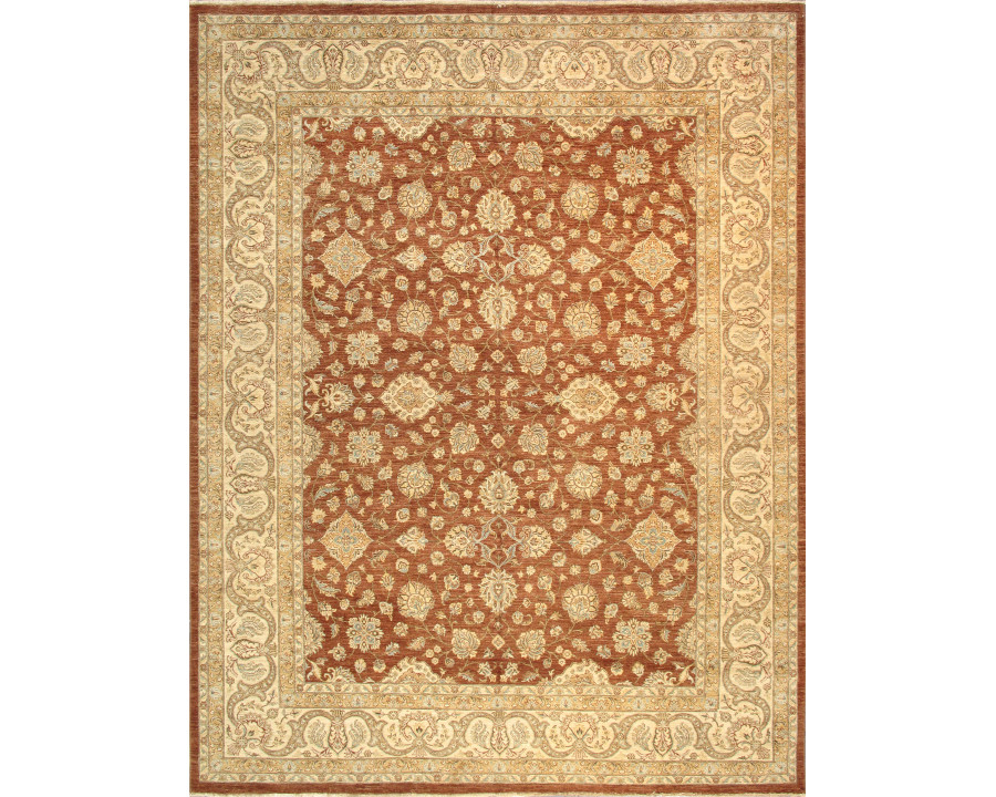 Pasargad - Melody Collection Hand-Knotted Lamb's Wool Area Rug in L. Brown/Ivory, 144" x 185" (097890)