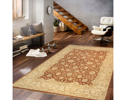 Pasargad - Melody Collection Hand-Knotted Lamb's Wool Area Rug in L. Brown/Ivory, 144" x 185" (097890)