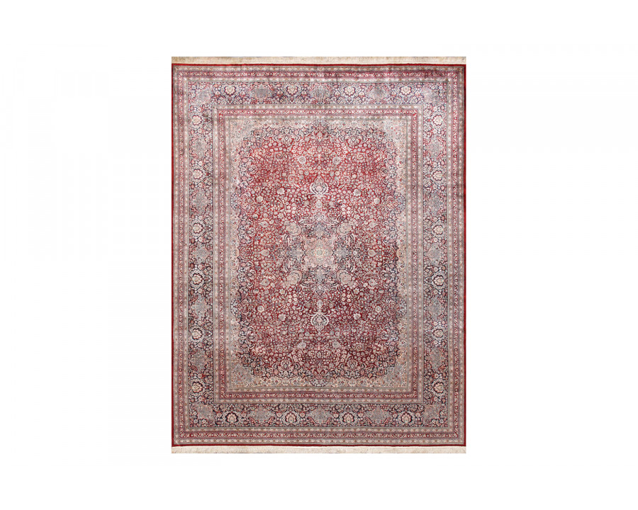 Pasargad Kashan Collection Hand-Knotted Silk Area Rug 111'' x 145'' (21116 9X12)