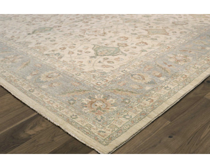 Pasargad - Melody Collection Hand-knotted Wool Area Rug in Ivory/L. Blue, 142" x 180" (78363 12x15)