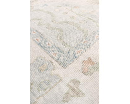 Pasargad - Oushak Collection Hand-Knotted Wool Area Rug in L. Blue/Ivory, 109" x 151" (78365 9x13)