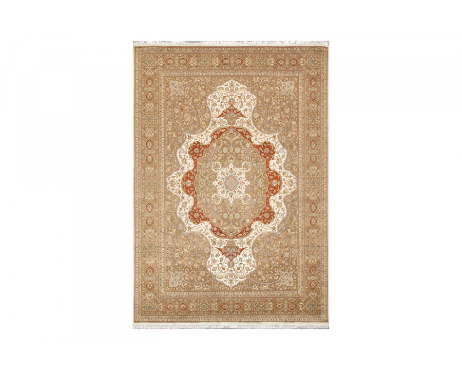 Pasargad - Tabriz Hand-Knotted Silk and Wool Area Rug 120'' x 171'' (973318 10X14)