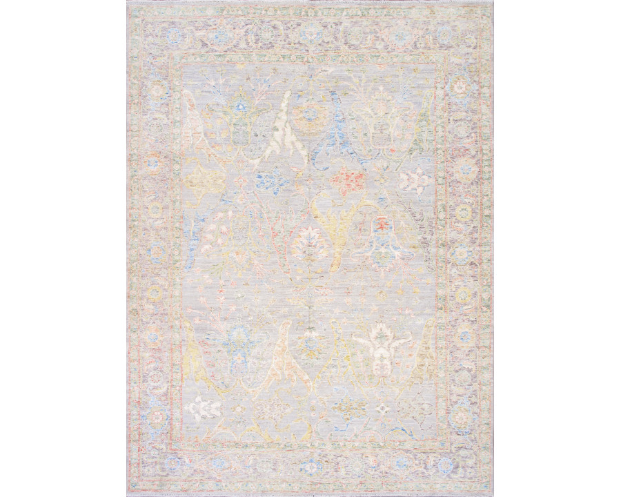 Pasargad - Oushak Collection Hand-Knotted Wool Area Rug in L. Beige/Mocha, 106" x 154" (990072 9x12)