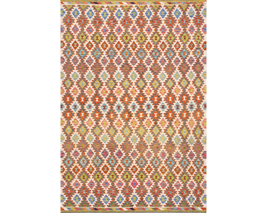 Pasargad - Kilim Collection Flatweave Wool Area Rug in Multi, 83" x 120" (990248 7x10)