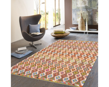 Pasargad - Kilim Collection Flatweave Wool Area Rug in Multi, 83" x 120" (990248 7x10)