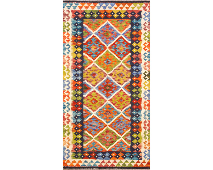 Pasargad - Kilim Collection Flatweave Wool Area Rug in Multi, 41" x 80" (990250 4x7)