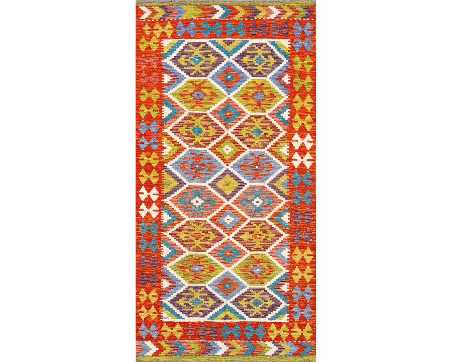 Pasargad - Kilim Collection Flatweave Wool Area Rug in Multi, 41" x 82" (990251 4x7)