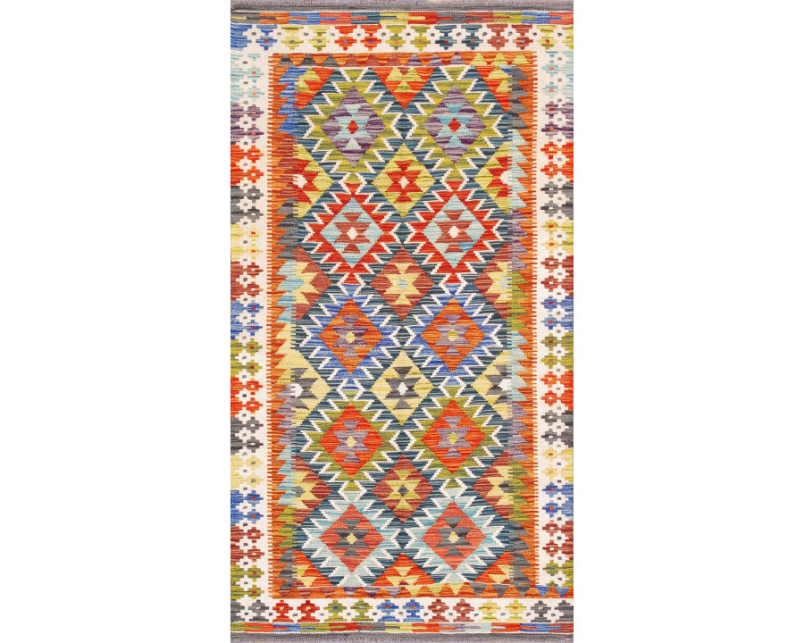 Pasargad - Kilim Collection Flatweave Wool Area Rug in Multi, 41" x 77" (990252 4x6)