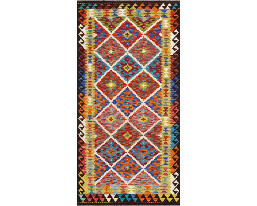 Pasargad - Kilim Collection Flatweave Wool Area Rug in Multi, 41" x 83" (990253 4x7)