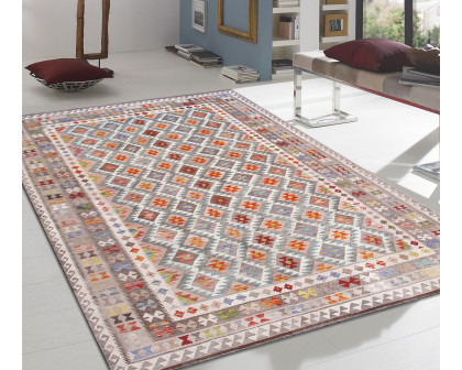 Pasargad - Kilim Collection Flatweave Wool Area Rug in Multi, 100" x 136" (990254 8x11)