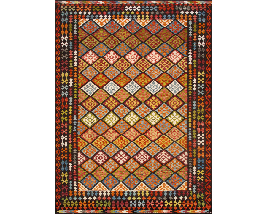 Pasargad - Kilim Collection Flatweave Wool Area Rug in Multi, 100" x 134" (990256 8x11)