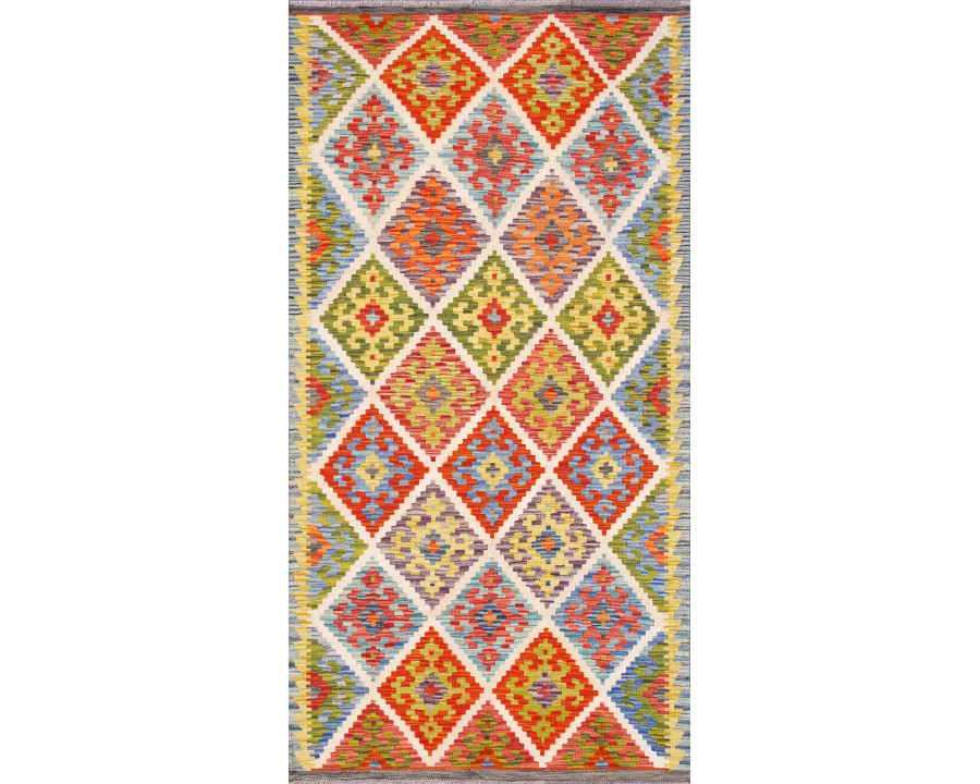 Pasargad - Kilim Collection Flatweave Wool Area Rug in Multi, 41" x 80" (990257 4x7)