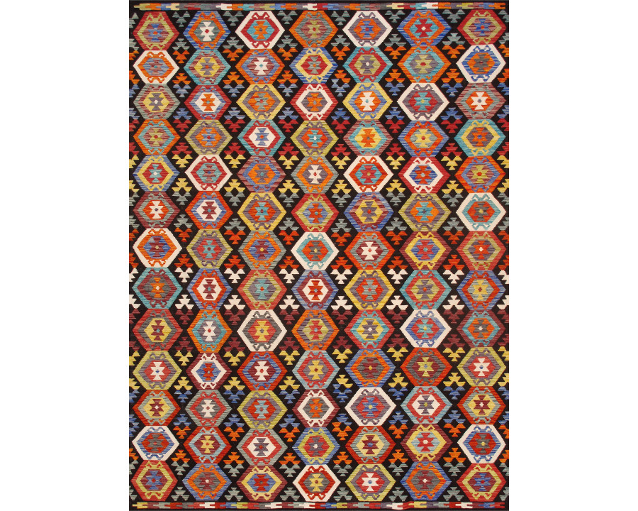 Pasargad - Kilim Collection Flatweave Wool Area Rug in Multi, 100" x 133" (990258 8x11)