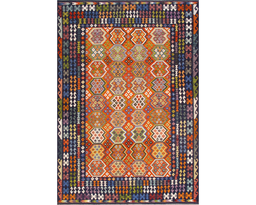 Pasargad - Kilim Collection Flatweave Wool Area Rug in Multi, 100" x 143" (990259 8x11)