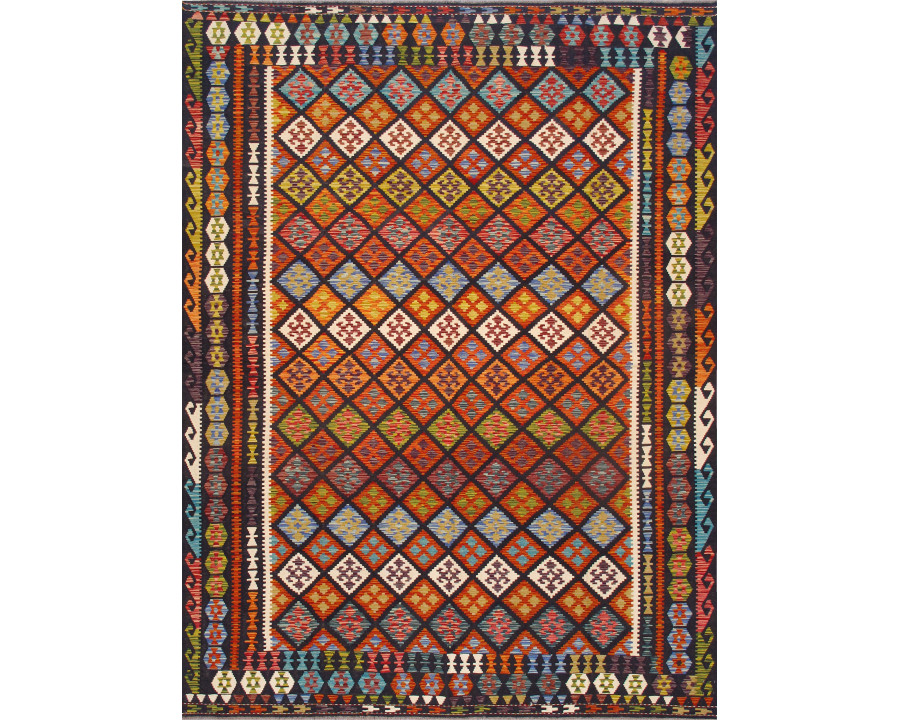 Pasargad - Kilim Collection Flatweave Wool Area Rug in Multi, 102" x 136" (990261 8.06x11.06)