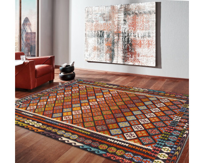 Pasargad - Kilim Collection Flatweave Wool Area Rug in Multi, 102" x 136" (990261 8.06x11.06)