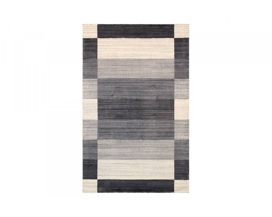 Pasargad - Gramercy Collection Hand-Loomed Silk and Wool Charcoal Area Rug AR-05