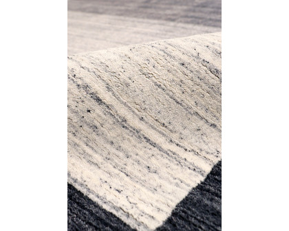 Pasargad Gramercy Collection Hand-Loomed Silk and Wool Charcoal Area Rug (AR-05 10X14) - 120'' x 168''