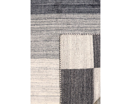 Pasargad Gramercy Collection Hand-Loomed Silk and Wool Charcoal Area Rug (AR-05 10X14) - 120'' x 168''