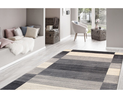 Pasargad Gramercy Collection Hand-Loomed Silk and Wool Charcoal Area Rug (AR-05 10X14) - 120'' x 168''