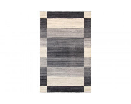 Pasargad - Gramercy Collection Hand-Loomed Silk and Wool Charcoal Area Rug AR-05