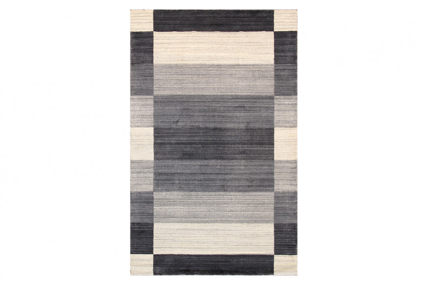 Pasargad™ Gramercy Collection Hand-Loomed Silk and Wool Charcoal Area Rug (AR-05 9X12) - 105'' x 141''