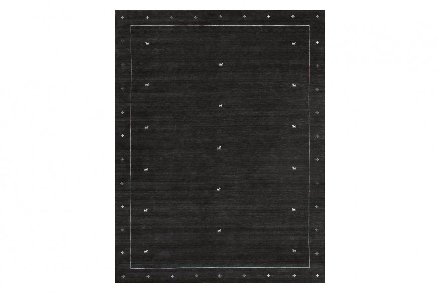 Pasargad™ Gramercy Collection Hand-Loomed Silk and Wool Charcoal Area Rug (AR-21 10X14) - 120'' x 168''