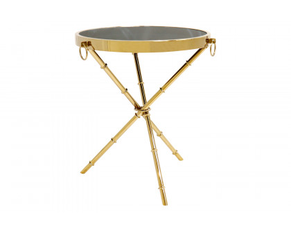 Pasargad - Vicenza Collection Steel and Glass Side Table