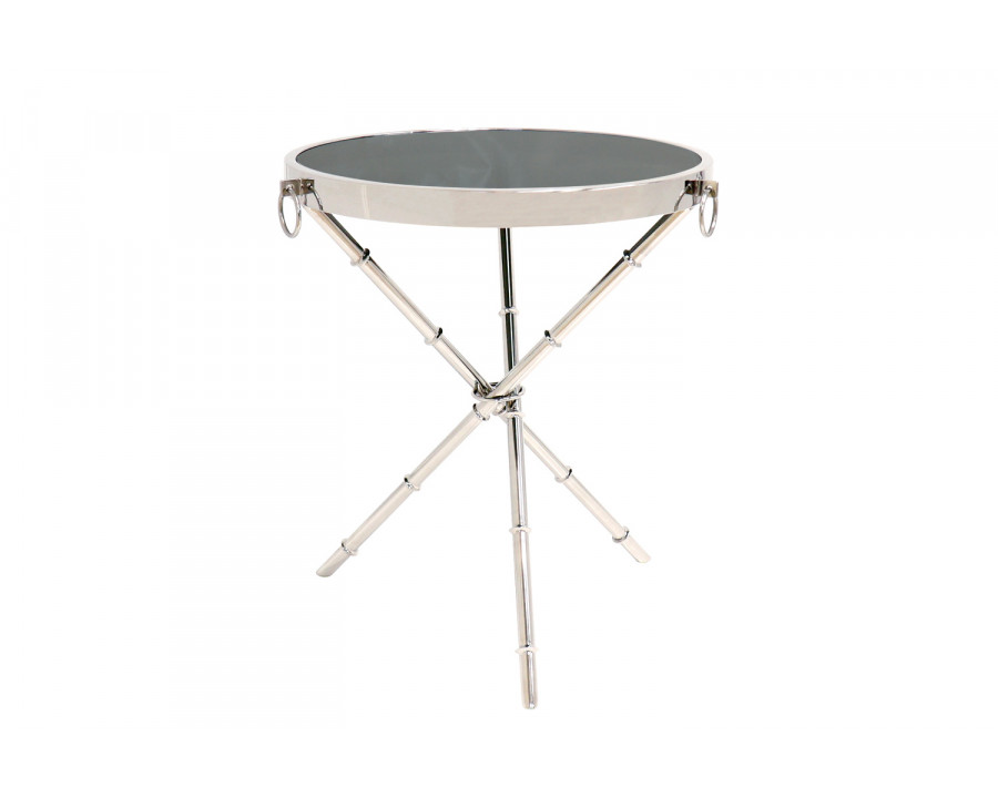 Pasargad - Vicenza Collection Steel and Glass Side Table