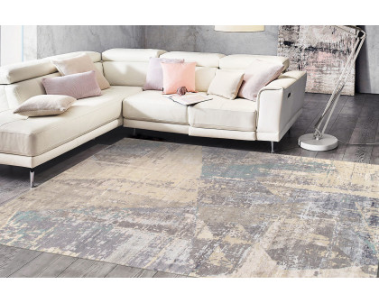 Pasargad - Modern Collection Hand-Knotted Gray Bamboo Silk and Wool Area Rug BC-1179WH