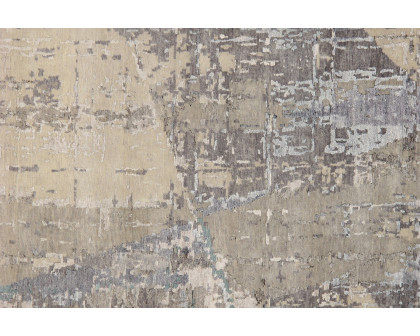 Pasargad Modern Collection Hand-Knotted Gray Bamboo Silk and Wool Area Rug (BC-1179WH 10X14) - 119'' x 165''